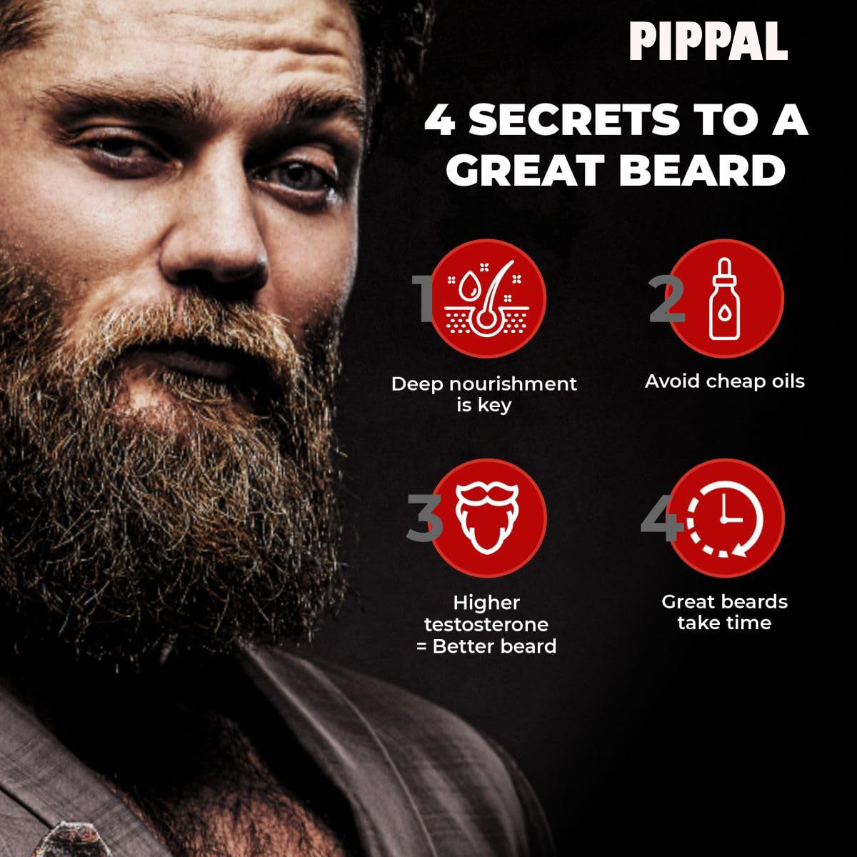 Beard & Hair Growth Oil for Stronger & Fuller Beard Hair 3X50ml