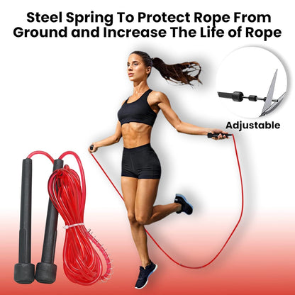 Premium Sports Speed Skipping Rope, Jump Rope with Pvc Handle, Multicolor Pvc Pencil Skipping Rope for Men, Women, Boys & Girls (Red)
